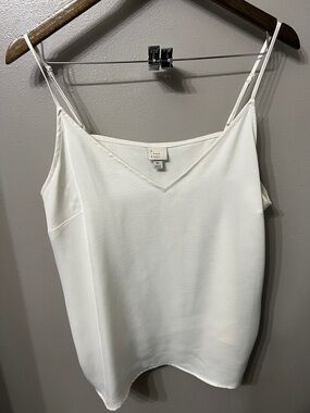 a new day Cream V-Neck Satin Cami with Adjustable Straps